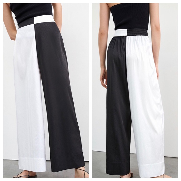 ANTHROPOLOGIE Porridge Colorblocked Wide-Leg Pants - Picture 2 of 3